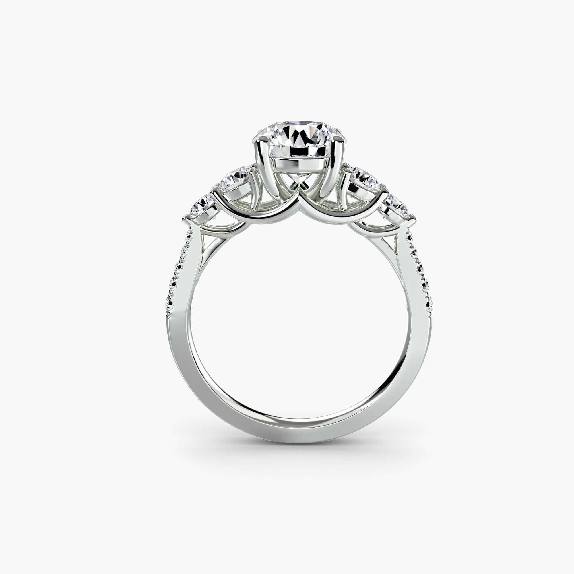 Five Stone Ring with Pavé Band - VTC Watches