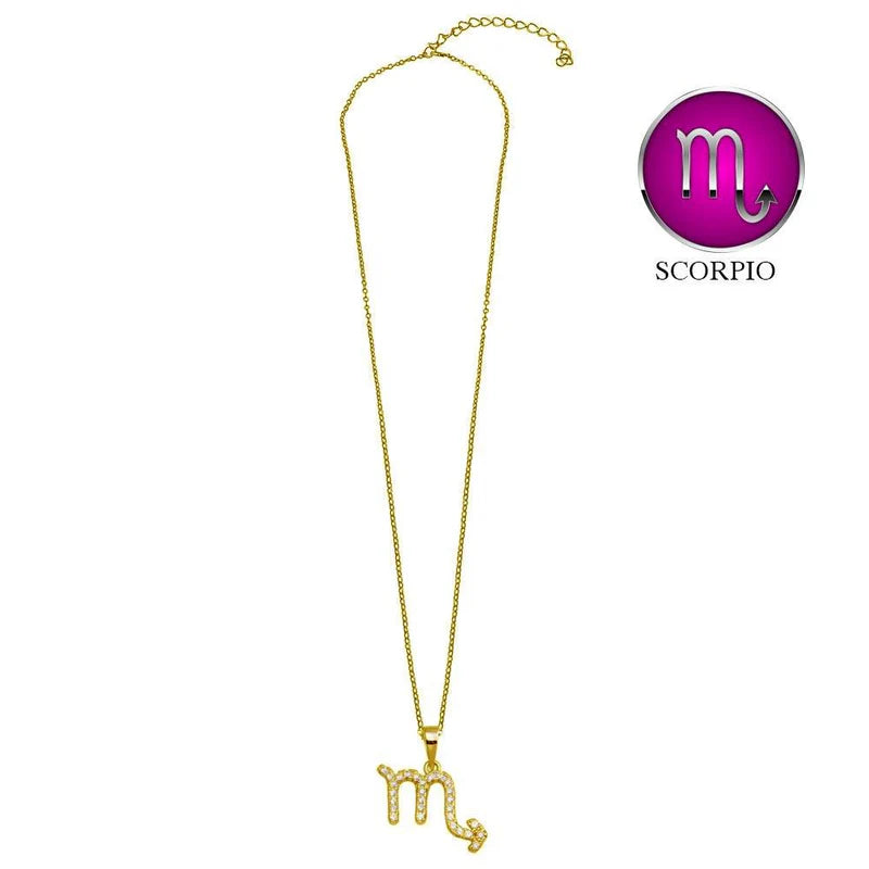 Gold Vermeil Scorpio CZ Necklace