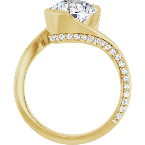 14K White Round Engagement Ring - VTC Watches