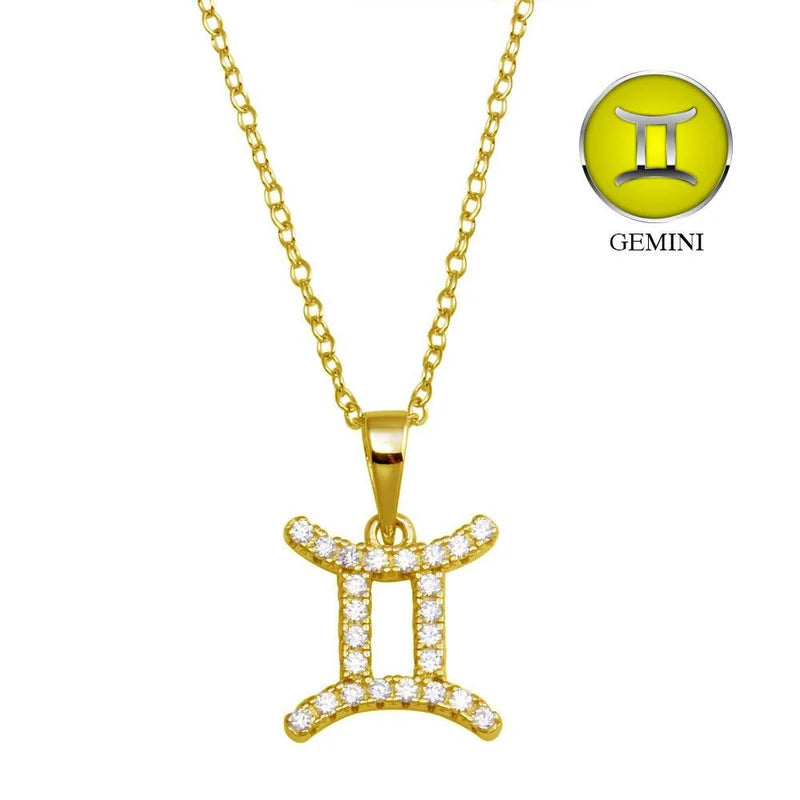Gold Vermeil Gemini CZ Necklace