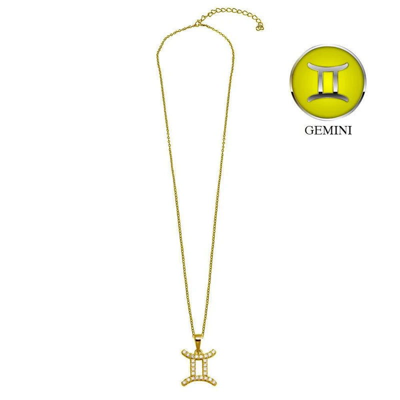 Gold Vermeil Gemini CZ Necklace