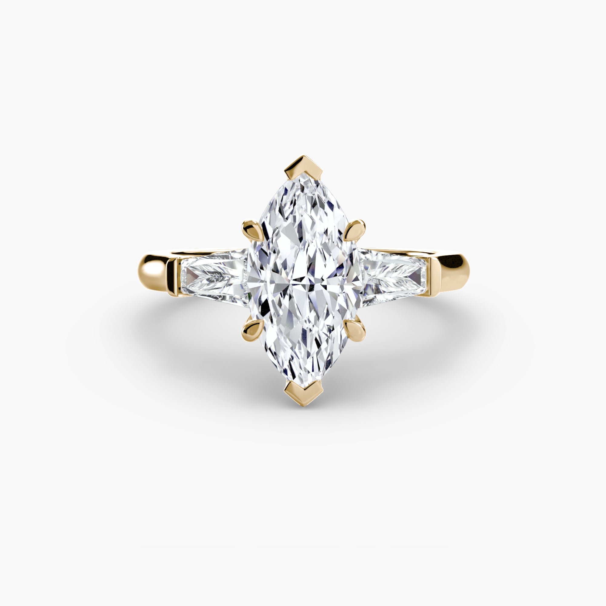 Three-Stone Ring (Baguette Side Stones) - VTC Watches