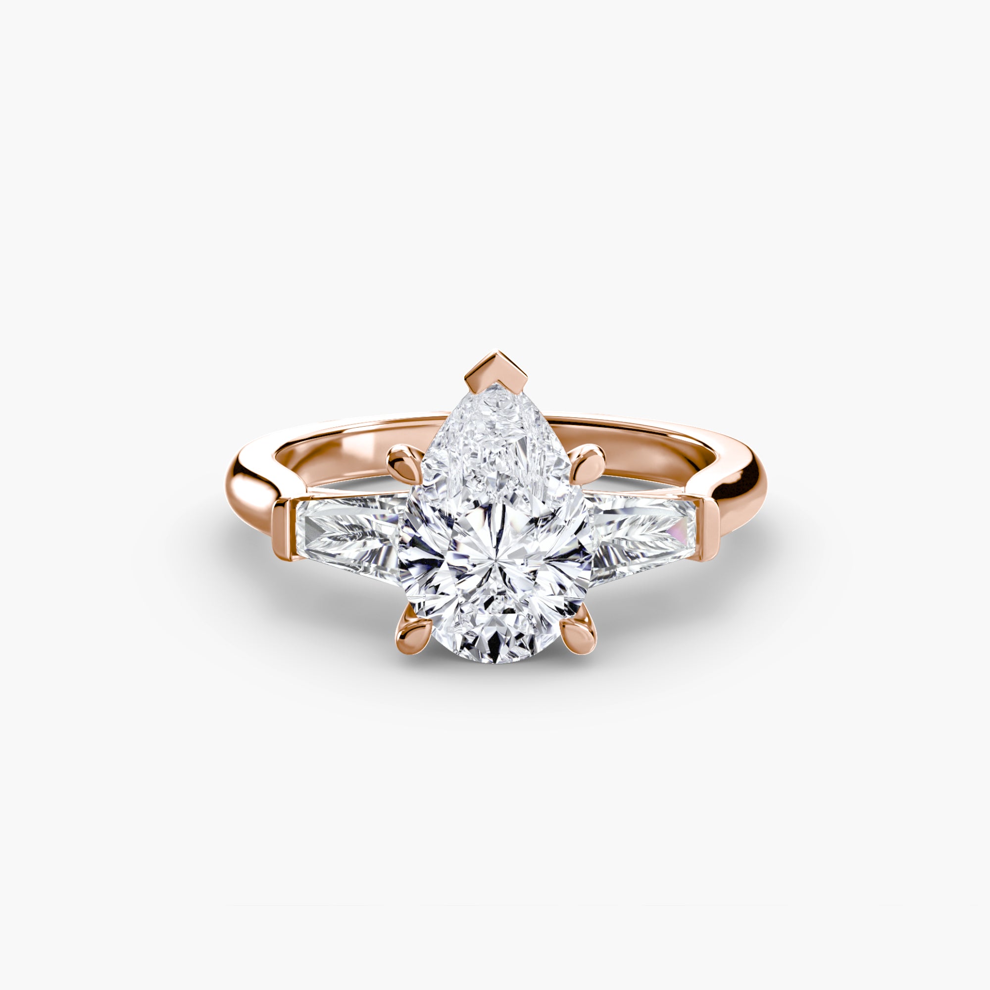 Three-Stone Ring (Baguette Side Stones) - VTC Watches