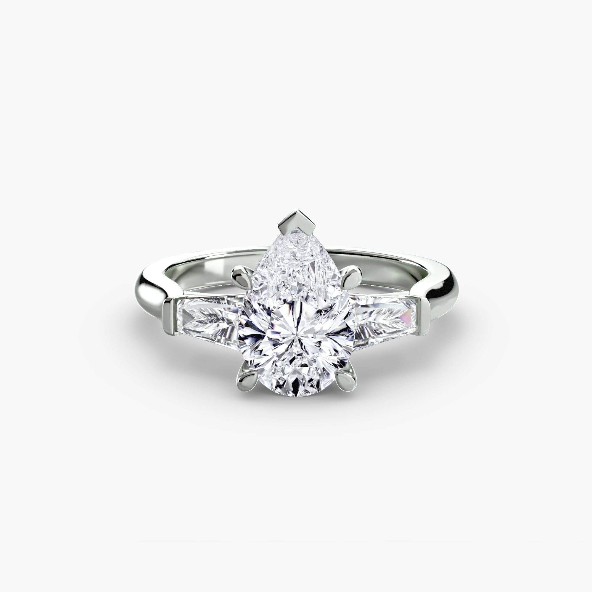 Three-Stone Ring (Baguette Side Stones) - VTC Watches