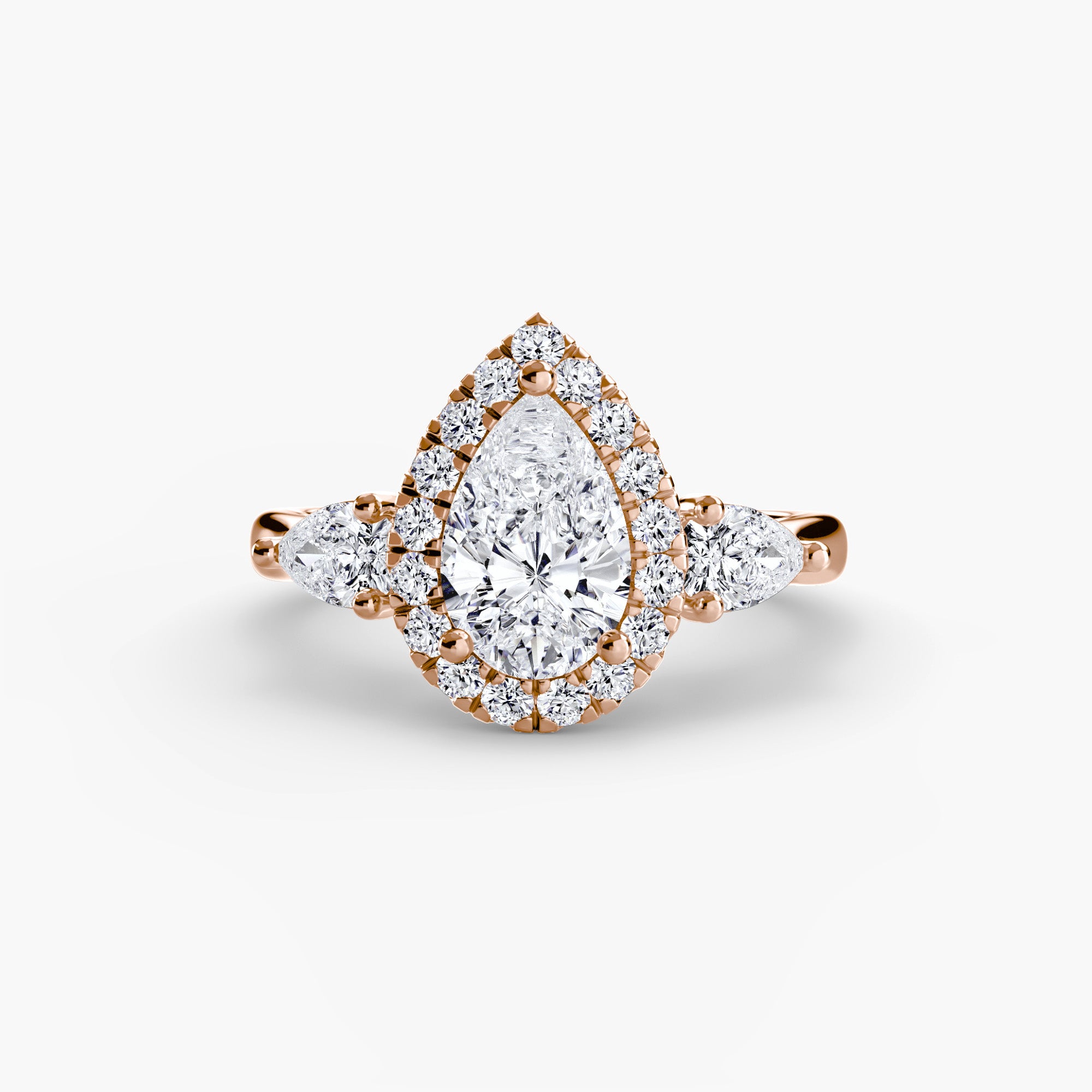 Three-Stone Ring with Halo - VTC Watches