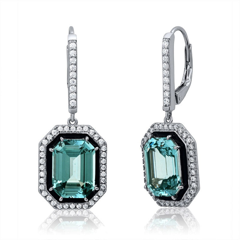 EMERALD CUT DROP EARRINGS